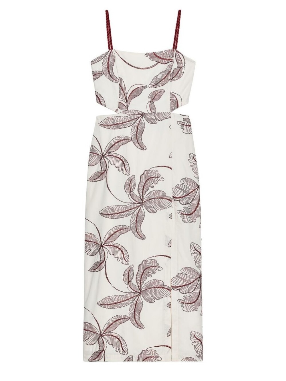 Zara Cut Out Embroidered Midi Dress NWT Size L